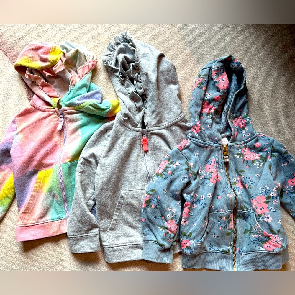 Set of 3 toddler girl hoodies (18 months)
